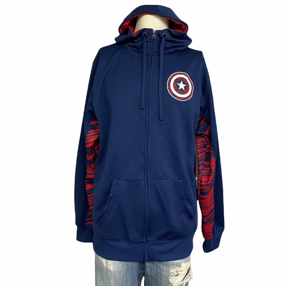Marvel Captain America Polyester Zip Up Hoodie